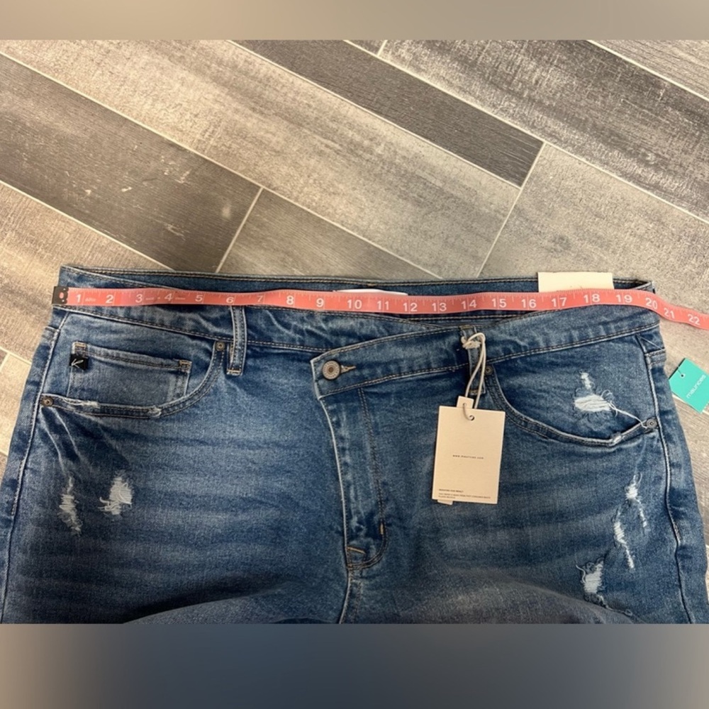 KanCan Blue Flare Wide Leg Jeans with Lived-In Look 33x27